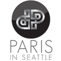Logo for Paris in Seattle with stylized letters.