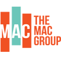 Logo with 'MAC' letters and a teal necktie on an orange background.