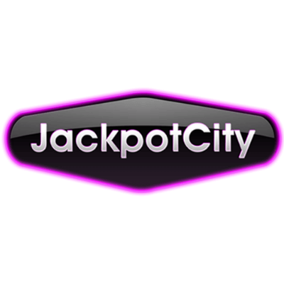 JackpotCity logo with purple outline.